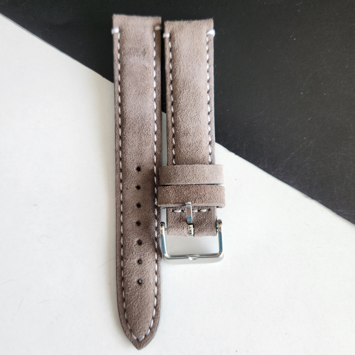 18MM Gray Suede Leather Strap for Automatic Mechanical Watches H29