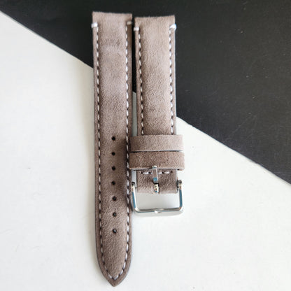 18MM Gray Suede Leather Strap for Automatic Mechanical Watches H29