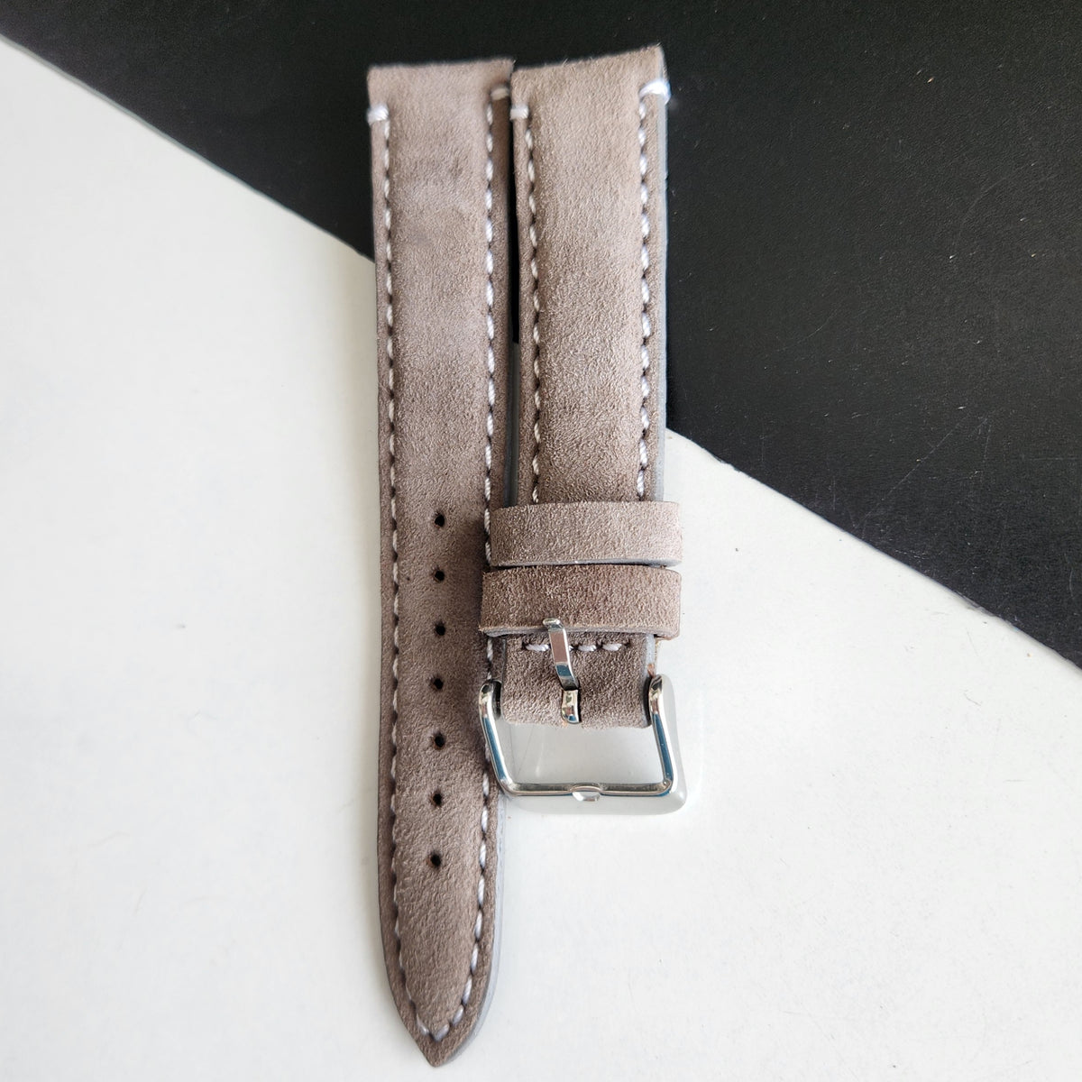 18MM Gray Suede Leather Strap for Automatic Mechanical Watches H29