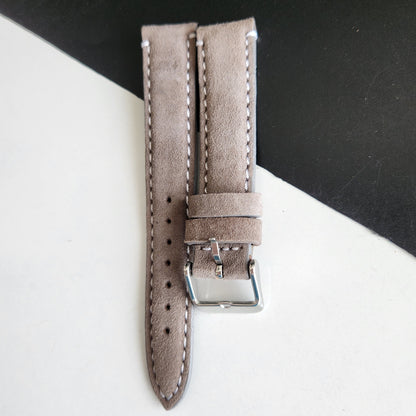 18MM Gray Suede Leather Strap for Automatic Mechanical Watches H29