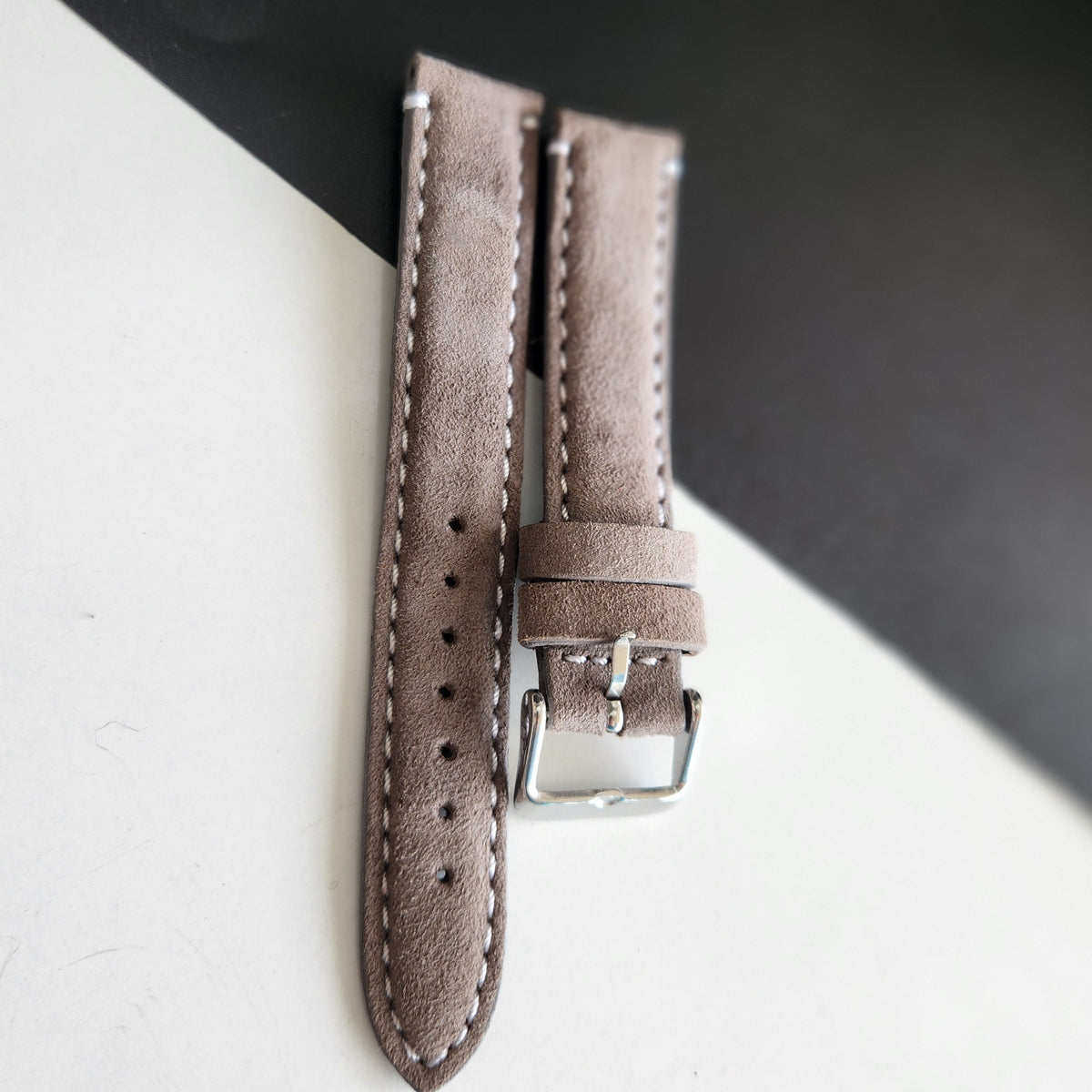 18MM Gray Suede Leather Strap for Automatic Mechanical Watches H29