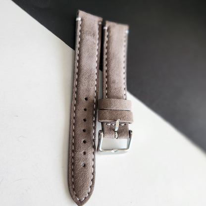 18MM Gray Suede Leather Strap for Automatic Mechanical Watches H29