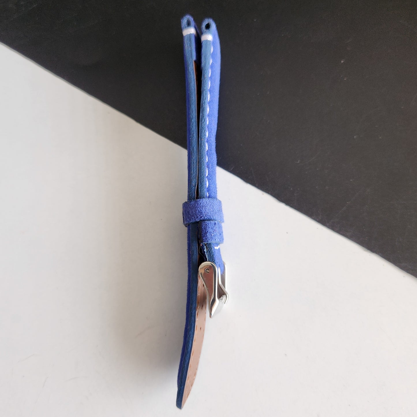 18MM Blue Suede Leather Strap for Automatic Mechanical Watches H31