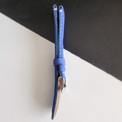 18MM Blue Suede Leather Strap for Automatic Mechanical Watches H31