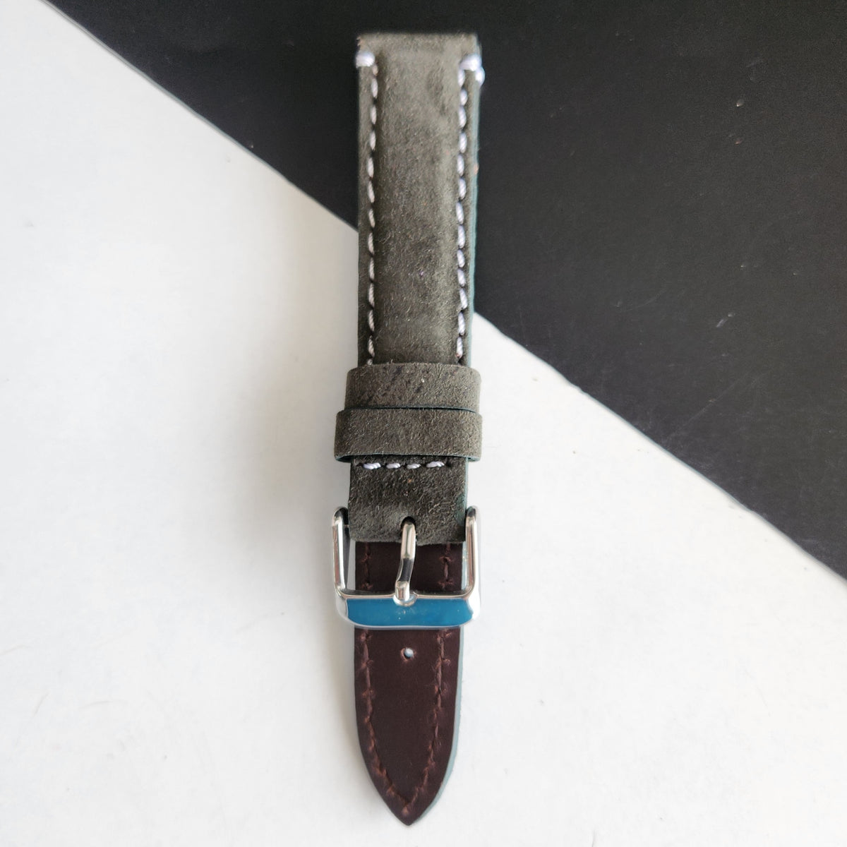 18MM Gray Suede Leather Strap for Automatic Mechanical Watches H32