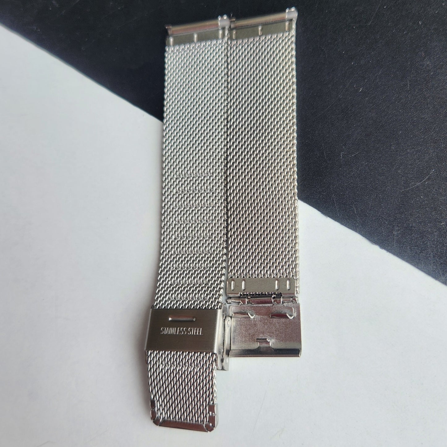 18MM Silver Mesh Band for Automatic Mechanical Watches H38