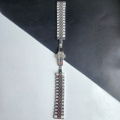 20MM Silver Jubilee C-Clamp Bracelet with Butterfly Lock For Automatic Mechanical Watches H44