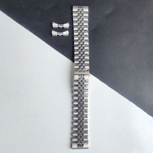 20MM Silver Jubilee C-Clamp Bracelet with Butterfly Lock For Automatic Mechanical Watches H44
