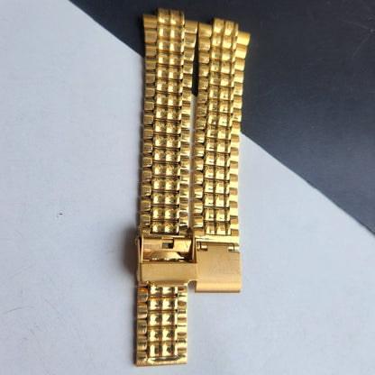 18MM Stainless Steel Golden C Clamp Bracelet For Automatic Mechanical Watches H48