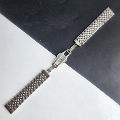 22MM Silver Jubilee Bracelet With Butterfly Lock For Automatic Mechanical Watches H51