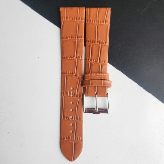 20MM Tan Croco Leather Slim Strap for TITAN EDGE Quartz Watches H55