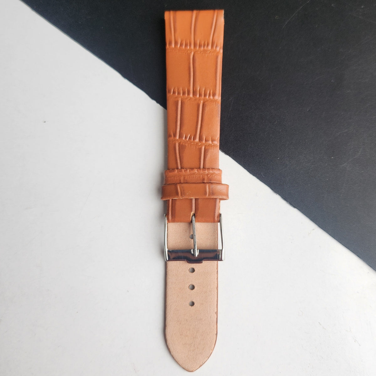 20MM Tan Croco Leather Slim Strap for TITAN EDGE Quartz Watches H55