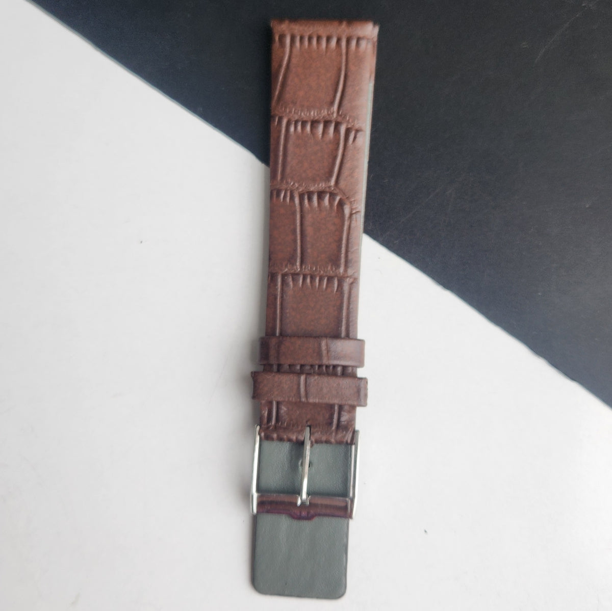 20MM Brown Croco Leather Slim Strap for TITAN EDGE Quartz Watches H57