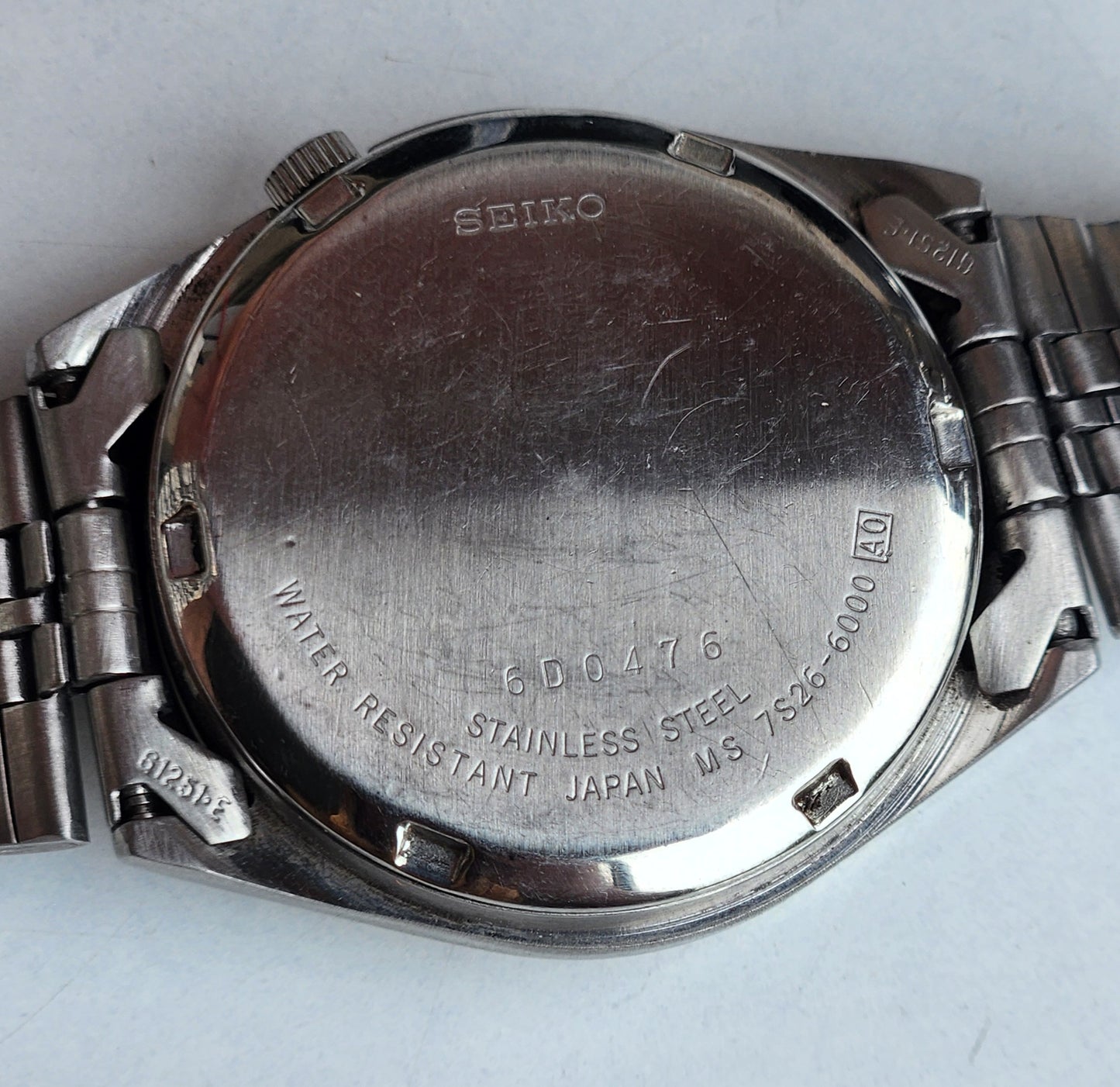 Vintage 1996 Original Seiko 5 Automatic 7S26-6000  Black Face 21 Jewels Day-Date Japanese Men's Wrist Watch ET45