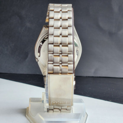 Vintage 1998 Original Seiko 5 Automatic 7S26-3130 Black Face 21 Jewels Day-Date Japanese Men's Wrist Watch ET50