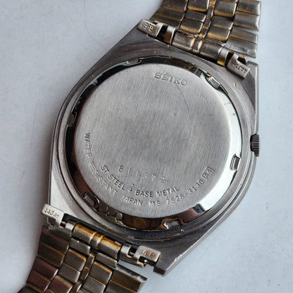 Vintage 1998 Original Seiko 5 Automatic 7S26-3130 Black Face 21 Jewels Day-Date Japanese Men's Wrist Watch ET50
