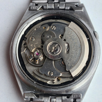 Vintage 1996 Original Seiko 5 Automatic 7S26-3040 Grey Face 21 Jewels Day-Date Japanese Men's Wrist Watch ET66