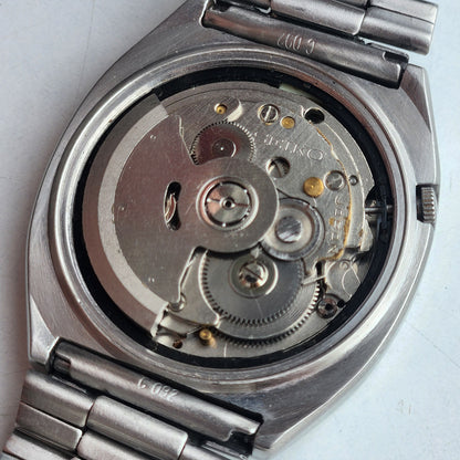 Vintage 1981 Original Seiko 5 Automatic 7009-205J Black Face 17 Jewels Day-Date Japanese Men's Wrist Watch ET67