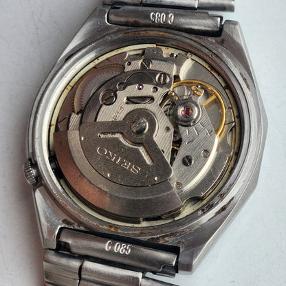 Vintage 1982 Original Seiko 5 Automatic 6309-7160 Grey Face 17 Jewels Day-Date Japanese Men's Wrist Watch ET79