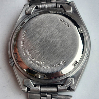 Vintage 1998 Original Seiko 5 Automatic 7S26-3160 Golden Face 21 Jewels Day-Date Japanese Men's Wrist Watch ET80