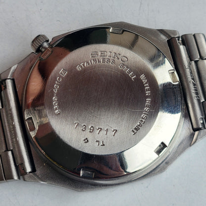 Vintage 1977 Original Seiko 5 Automatic 6309-401C Black Face 17 Jewels Day-Date Japanese Men's Wrist Watch ET81