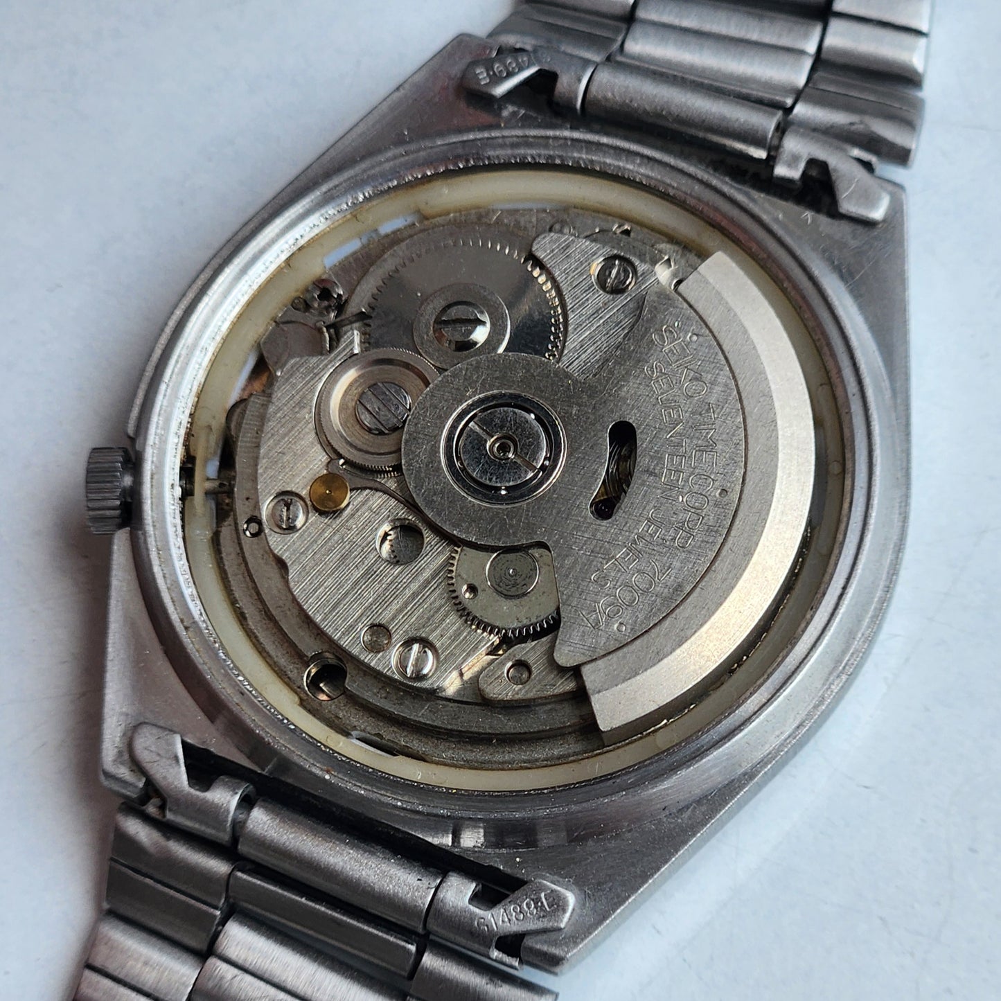 Vintage 1983 Original Seiko 5 Automatic 7009-876A Peach Face 17 Jewels Day-Date Japanese Men's Wrist Watch ET90