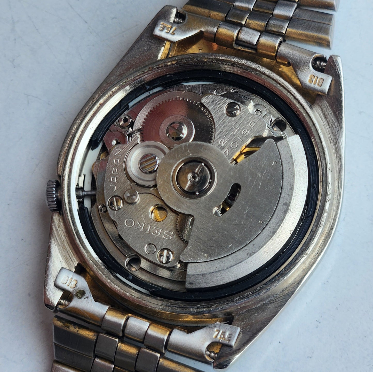 Vintage 1971 Original Seiko 5 Automatic 7019-8180 Purple Face 21 Jewels Day-Date Japanese Men's Wrist Watch ET92