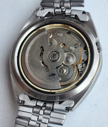 Vintage 1977 Original Seiko 5 Automatic 7019-8080 Grey Face 21 Jewels Day-Date Japanese Men's Wrist Watch ET93