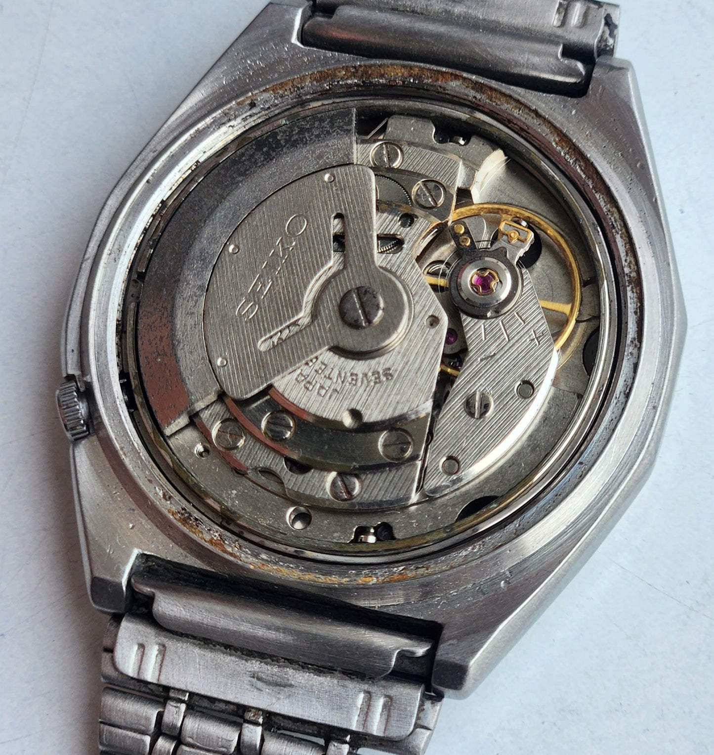 Vintage 1981 Original Seiko 5 Automatic 6309-720C Black Face 17 Jewels Day-Date Japanese Men's Wrist Watch ET97