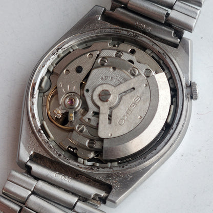 Vintage 1980 Original Seiko 5 Automatic 6309-6020 Black Face 17 Jewels Day-Date Japanese Men's Wrist Watch ET118