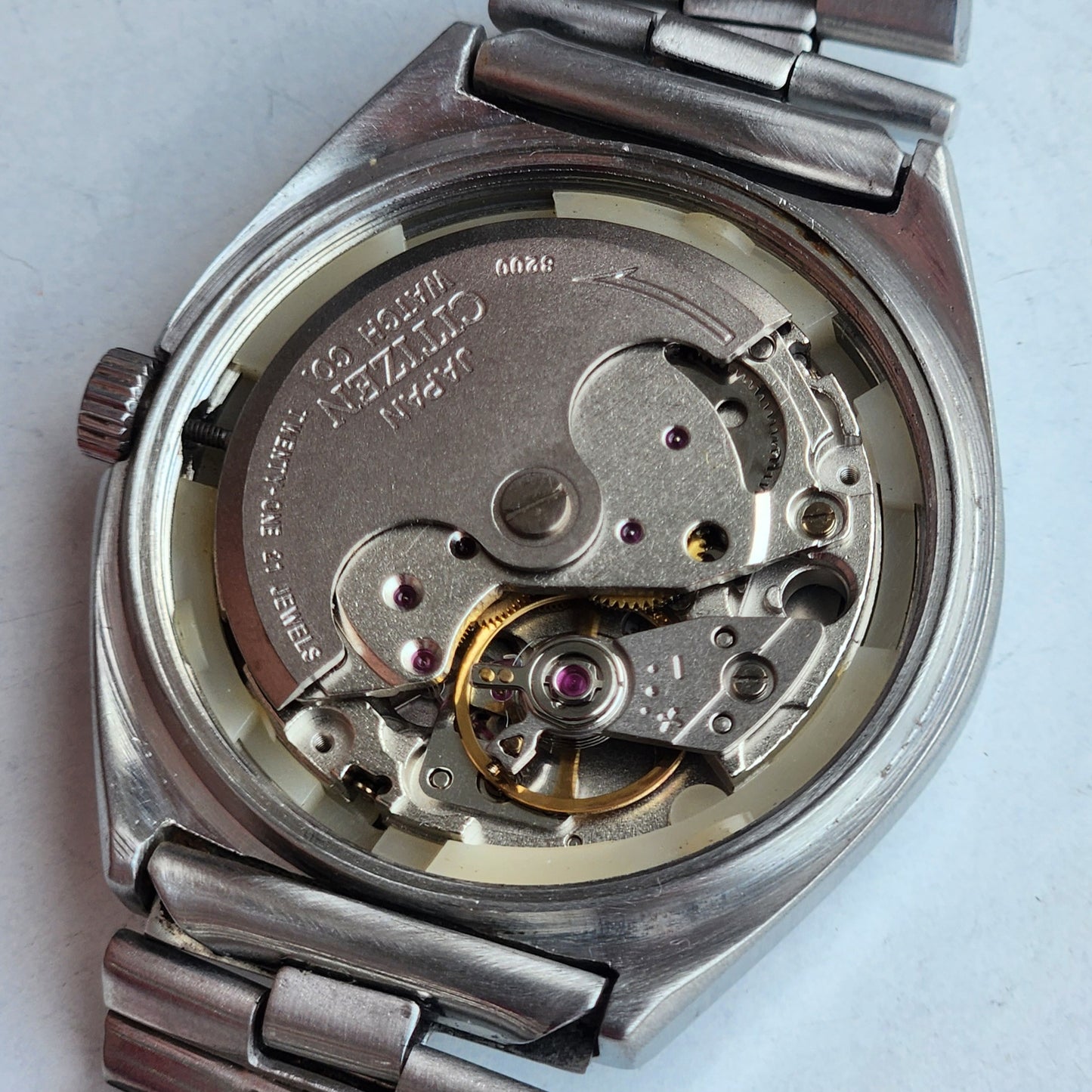 Vintage 1980 Original Citizen Automatic 8200 Grey/Black Face 21 Jewels Day-Date Japanese Men's Wrist Watch EG151