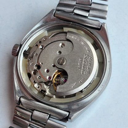 Vintage 1980 Original Citizen Automatic 8200 Grey/Black Face 21 Jewels Day-Date Japanese Men's Wrist Watch EG151