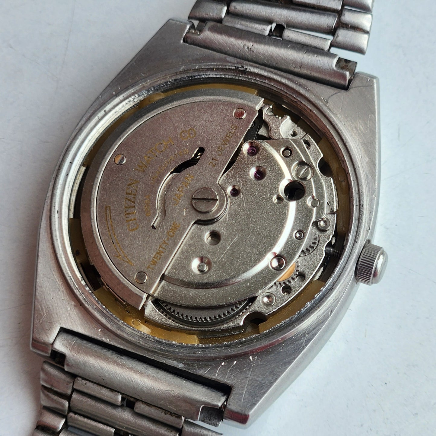 Vintage 1982 Original Citizen Automatic 8200 Blaue Face 21 Jewels Day-Date Japanese Men's Wrist Watch EG152