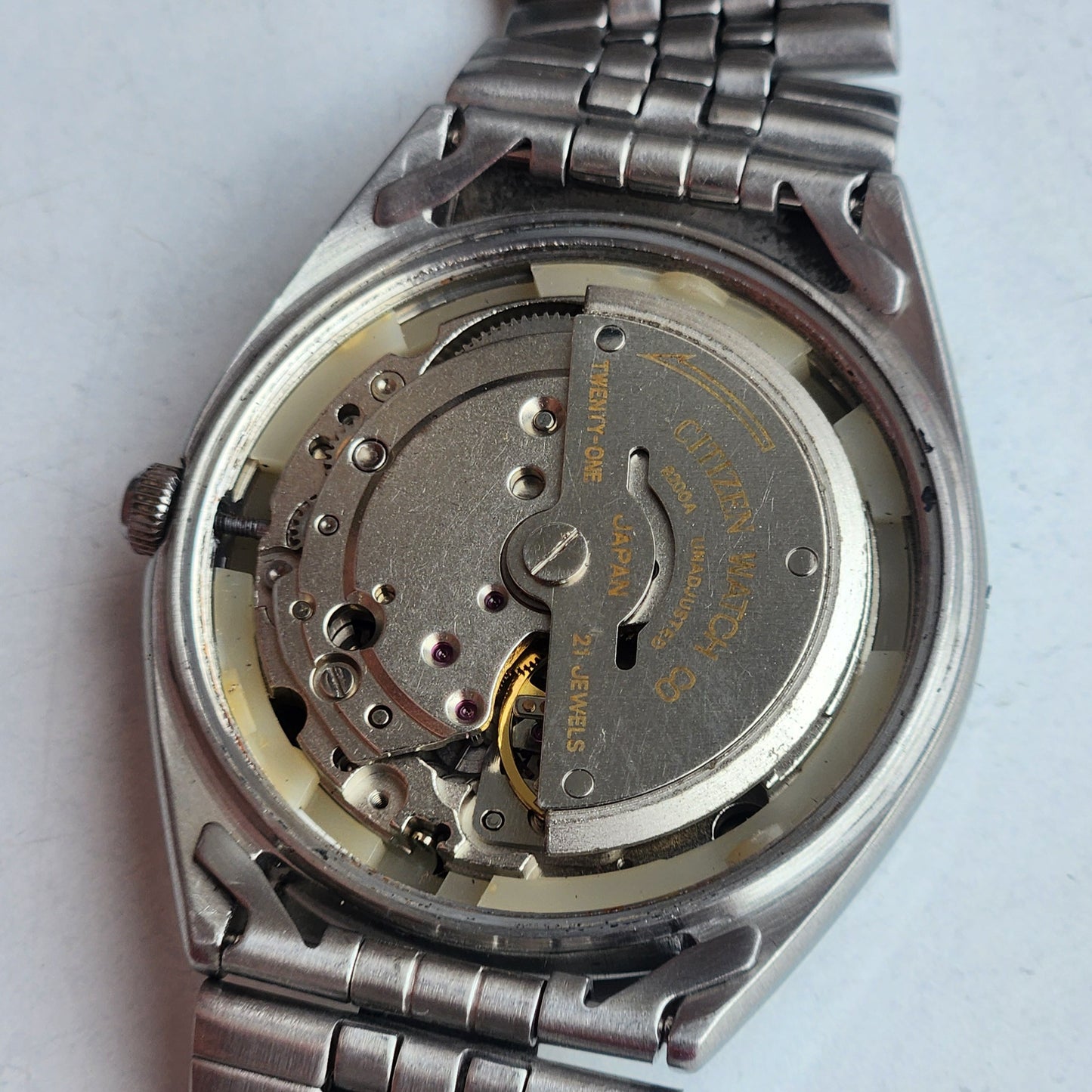 Vintage 1975 Original Citizen Automatic 8200 Blue Face 21 Jewels Day-Date Japanese Men's Wrist Watch EG155