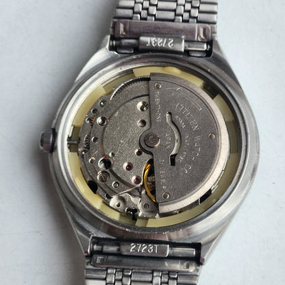 Vintage 1981 Original Citizen Automatic 8200 Black Face 21 Jewels Day-Date Japanese Men's Wrist Watch EG165
