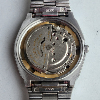 Vintage 1974 Original Citizen Automatic 8200 Black Face 21 Jewels Day-Date Japanese Men's Wrist Watch EG169
