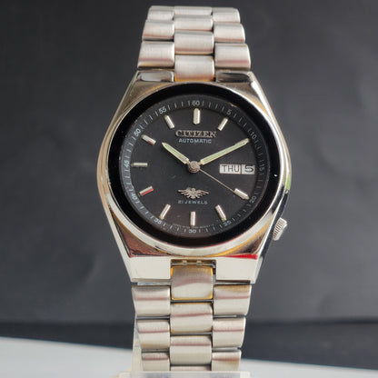 Vintage 1974 Original Citizen Automatic 8200 Black Face 21 Jewels Day-Date Japanese Men's Wrist Watch EG178