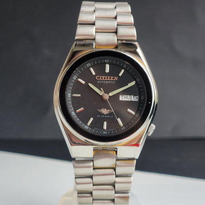 Vintage 1974 Original Citizen Automatic 8200 Black Face 21 Jewels Day-Date Japanese Men's Wrist Watch EG178