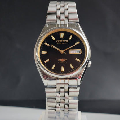 Vintage 1982 Original Citizen Automatic 8200 Black Face 21 Jewels Day-Date Japanese Men's Wrist Watch EG188