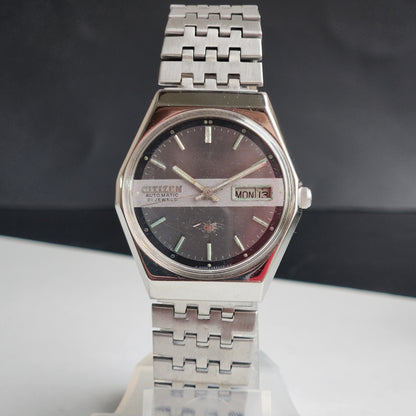 Vintage 1978 Original Citizen Automatic 8200 Grey Face 21 Jewels Day-Date Japanese Men's Wrist Watch EG198
