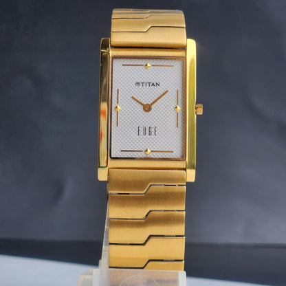 Original TITAN EDGE 1043YCE Rectangular White Face 25MM Case Men's Watch H64
