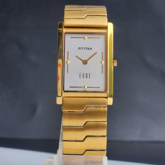 Original TITAN EDGE 1043YCE Rectangular White Face 25MM Case Men's Watch H64
