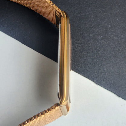 Original TITAN EDGE 1514YAA Rectangular Golden Face 28MM Case Men's Watch H67