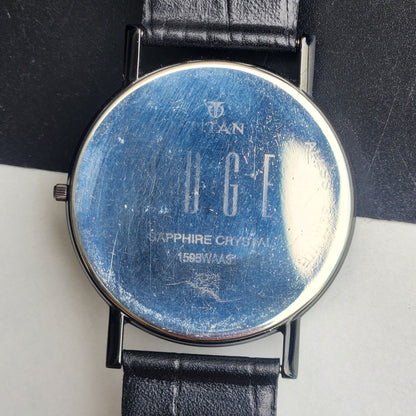 Original TITAN EDGE 1595WAA31 Round Black Face 38MM Case Men's Watch H71