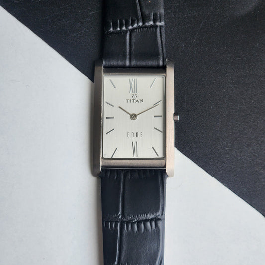 Original TITAN EDGE 1043YAB Rectangular White Face 25MM Case Men's Watch H75