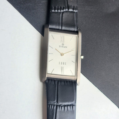 Original TITAN EDGE 1043YAB Rectangular White Face 25MM Case Men's Watch H75