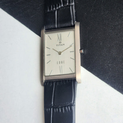 Original TITAN EDGE 1043YAB Rectangular White Face 25MM Case Men's Watch H75