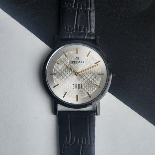 Original TITAN EDGE 1595WAA34 Round White Face 38MM Case Men's Watch H78