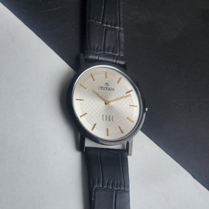 Original TITAN EDGE 1595WAA34 Round White Face 38MM Case Men's Watch H78
