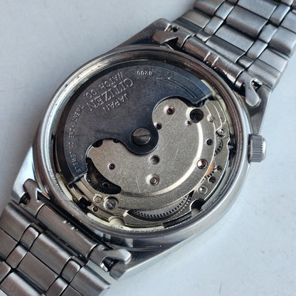 Vintage 1983 Original Citizen Automatic 8200 Black Face 21 Jewels Day-Date Japanese Men's Wrist Watch EA03